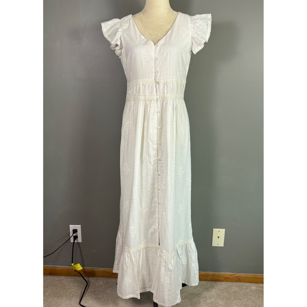 Love shack fancy Minka heritage  inspired Rachel Zoe White Maxi Dress